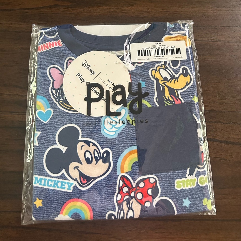 Little Sleepies Mickey Clubhouse Relaxed Pocket Tee